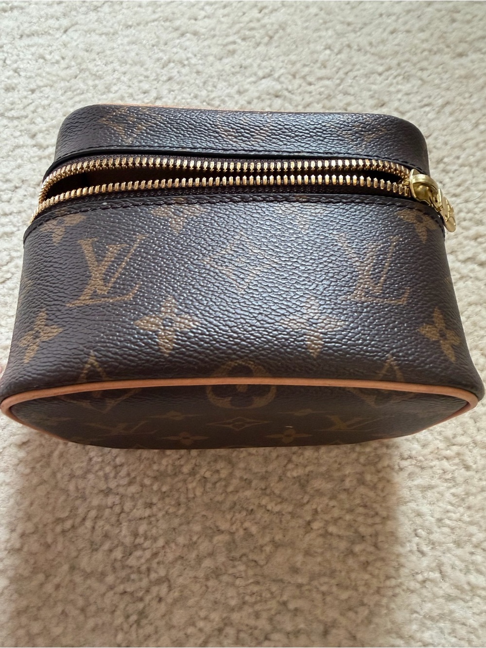 Louis Vuitton Monogram Handheld Pouch in Brown and Tan NANO - Picture 2 of 6